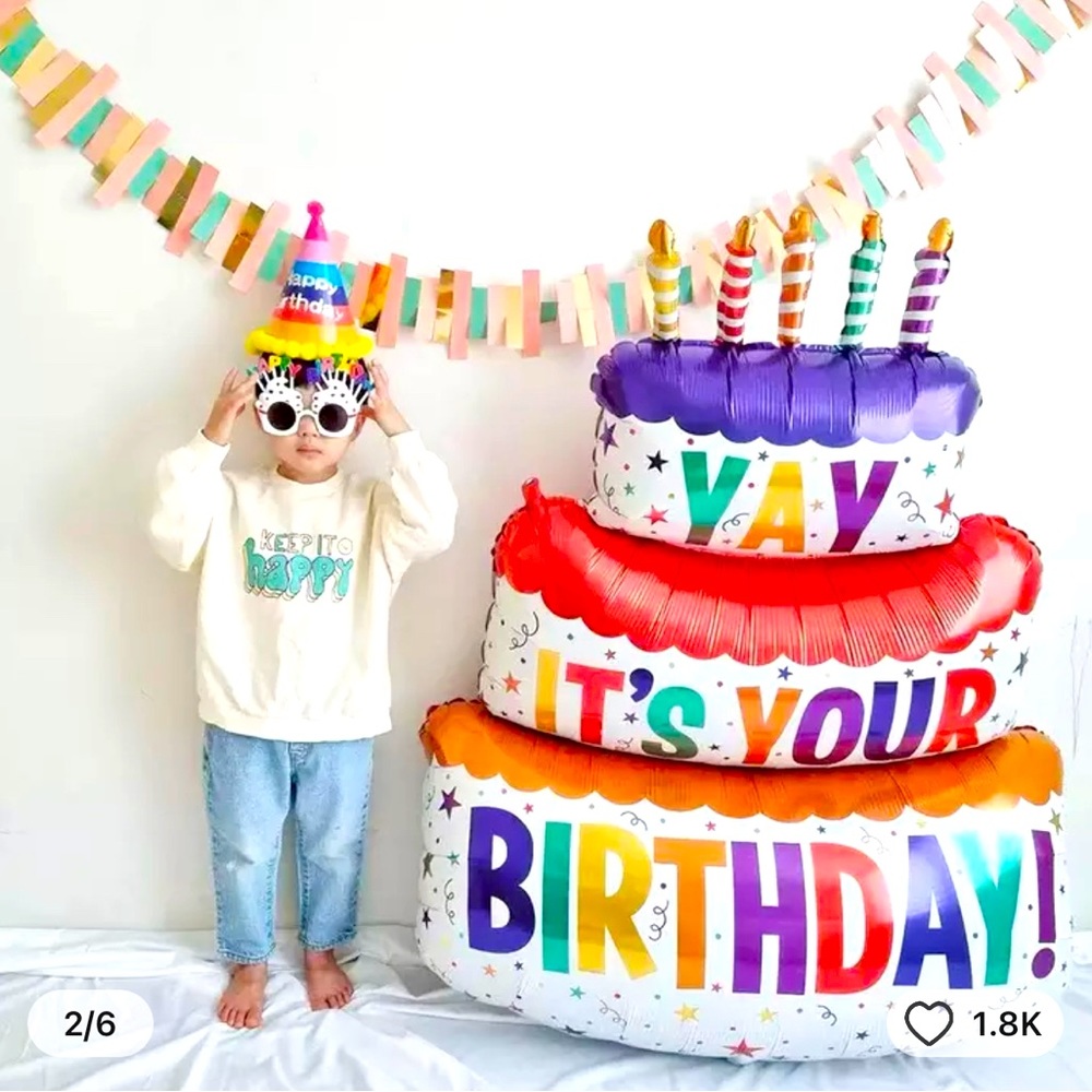 Large Birthday Three Layer Cake Candle balloon